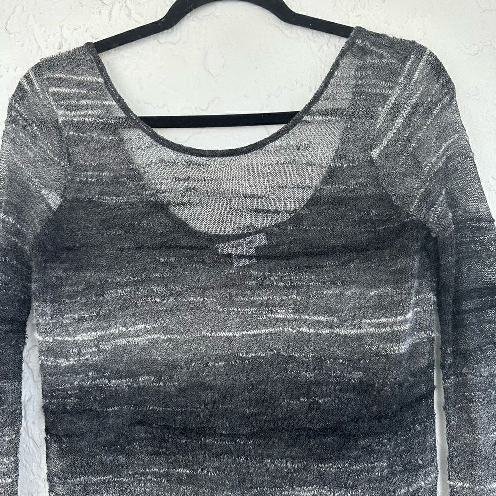 HELMUT LANG Open Knit Asymmetrical‎ Sweater Top Womens Petite Small Mohair Wool - Picture 8 of 8
